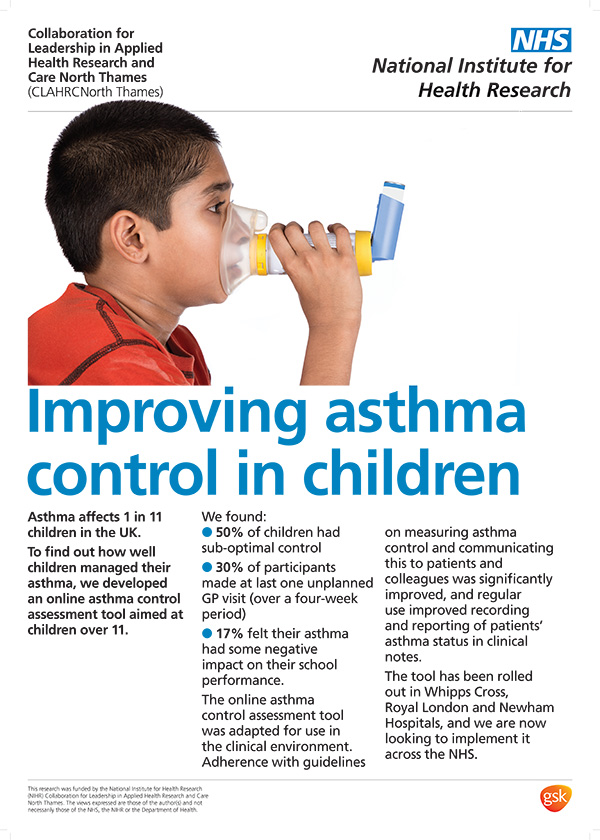 booklet cover for NHS on asthma.